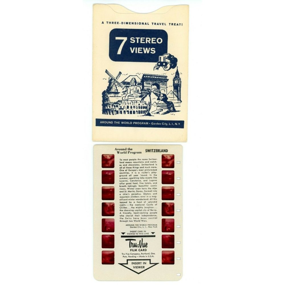 Vintage Tru Vue Tru-Vue Film Card Switzerland Swiss‎ Europe Around The World 3-D